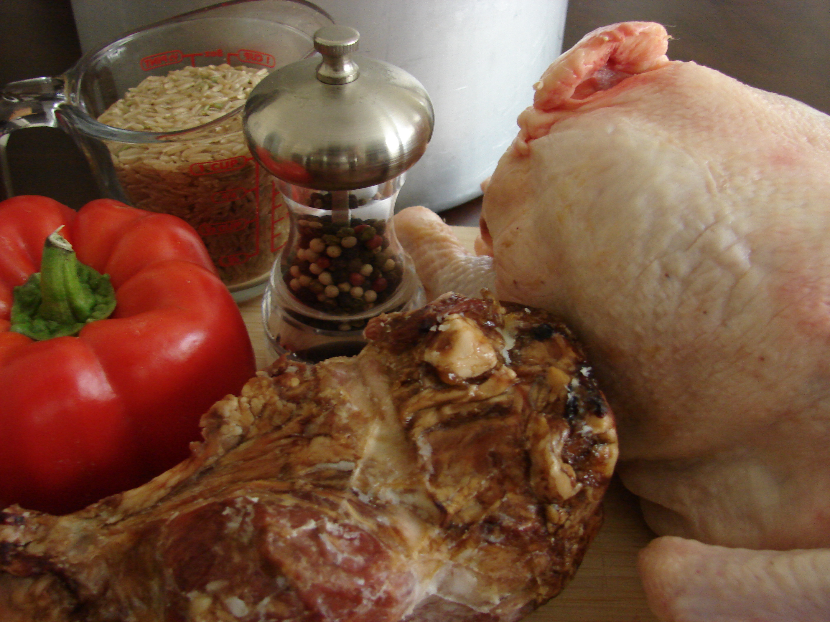 Ingredients for Jambalaya of Fowl and Rice, Photo: Eric Colleary