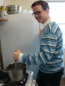 Steve making the sausage gravy