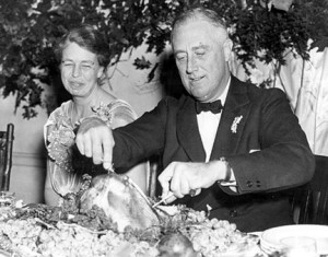 The Roosevelts Celebrating Thanksgiving, 1935 (Photo: FDR Library)