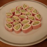 Slice rolls and arrange on platter