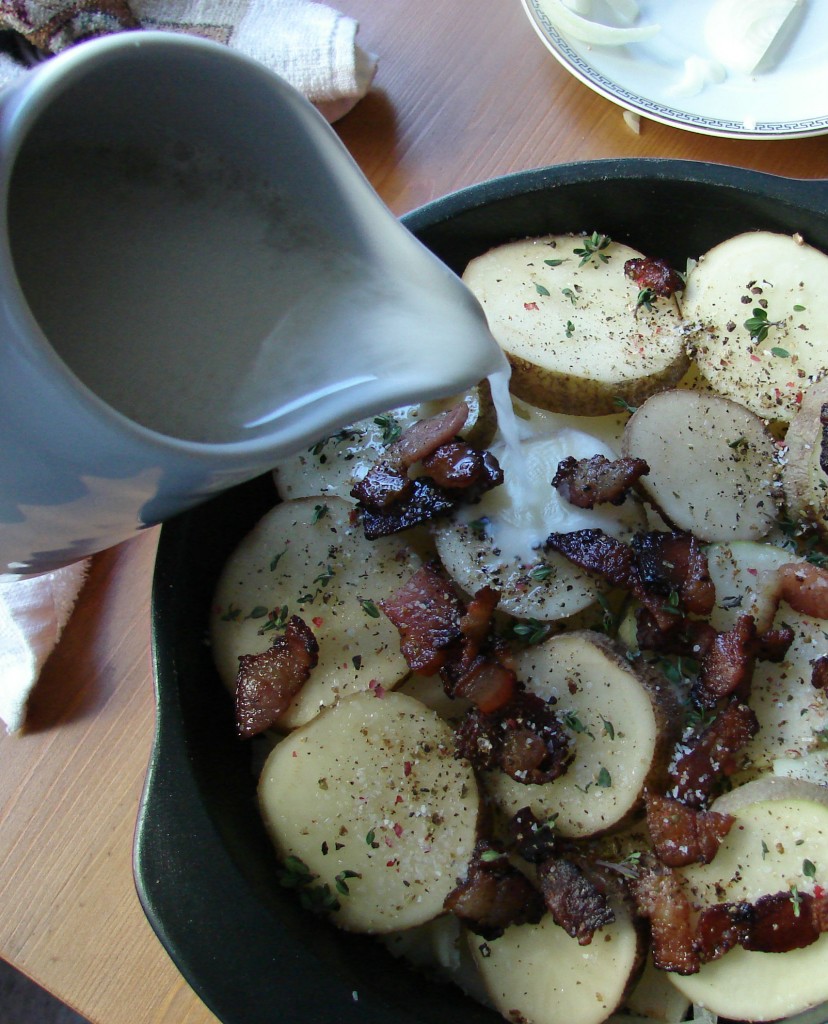 Adding Water-Flour Mixture to Chowder