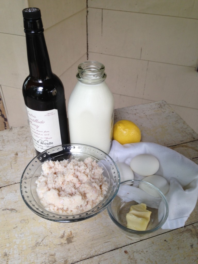 Ingredients for White House Crab Soup