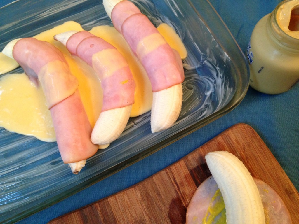Ham and Banana Rolls